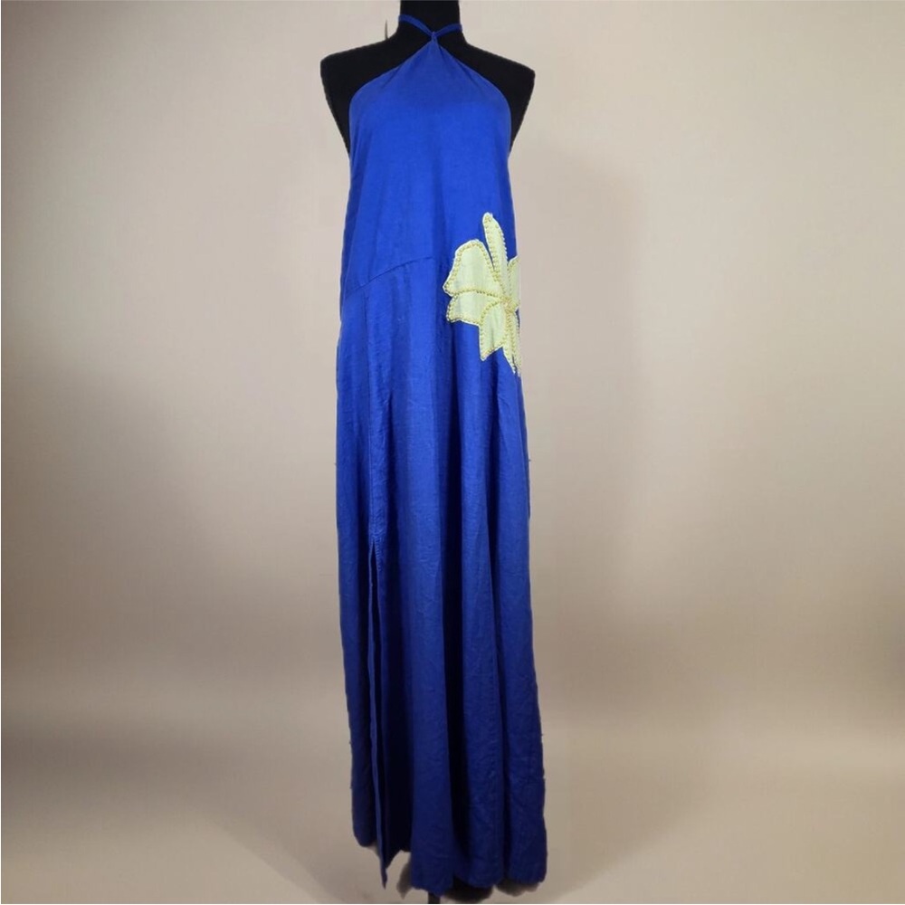 NWT! Anthropologie Celandine Linen-Blend Halter Side-Slit Maxi Dress - Small ☁️ - Picture 9 of 15